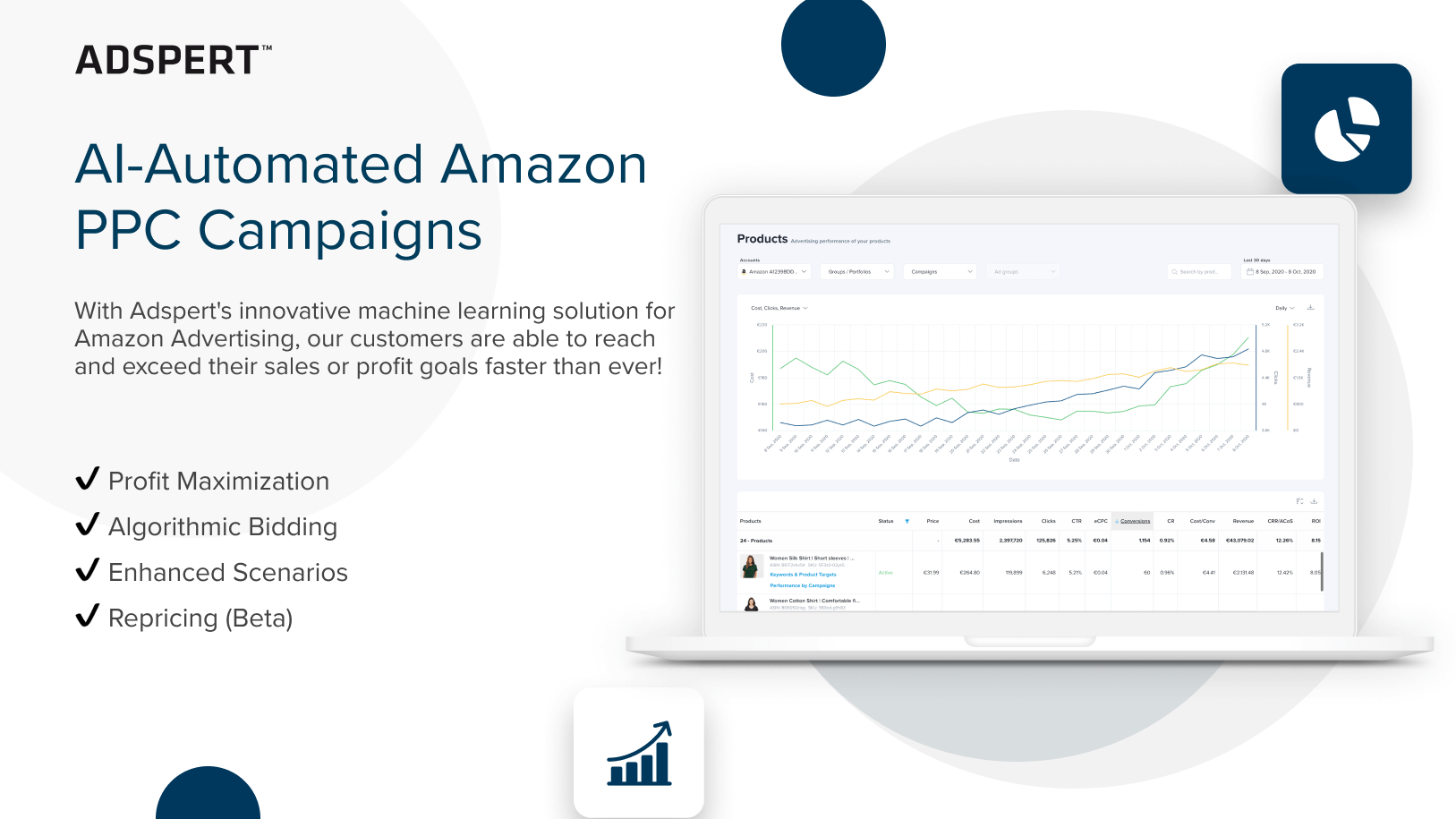 Maximize your profit, optimize bids, improve keyword management with Adspert's AI-powered Amazon Ads Software, Google Ad Optimization Tool