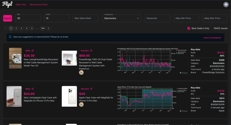 eBay to Amazon Electronics Sourcing Software